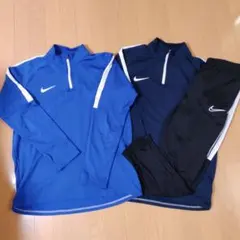 Nike 長袖ジャージ 上下セット 青 ネイビー　黒　XL