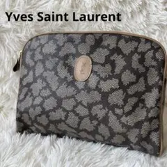 イヴサンローラン ロゴ入り レオパード ジラフ クラッチバッグ セカバ