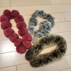 ファー マフラー 3点セット