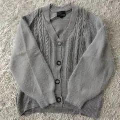 未使用 HK WORKS LONDON グレー カーディガン Vネック L