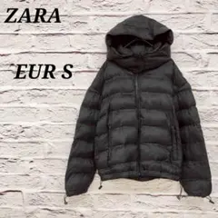 ザラ 【EUR S】 中綿入りジャケット ジャンバー フード付き ブラックのサムネイル