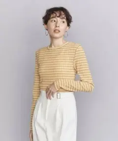 BEAUTY&YOUTH チェック プルオーバー カットソー -ウォッシャブル-