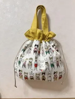 【ハンドメイド】YUWAおしゃれ猫トートバッグ　巾着バック　ソバカスキッズ
