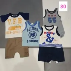 80cm Tシャツ タンクトップ ハーフパンツ ロンパース まとめ 夏 半袖