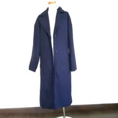 新品タグ付き　Samansa Mos2 blue　ネイビーチェスターロングコート