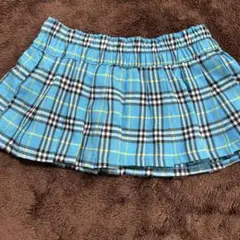 A-QUEEN 青系チェック プリーツスカート