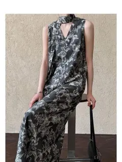 春のお出かけに♪花柄ロングワンピース✿女子会も◎