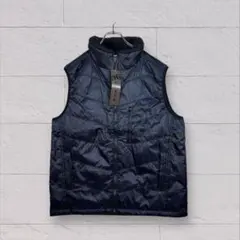 新品・未使用 3L 中綿ベスト フリース裏地 作業着 防寒着 迷彩 藍色