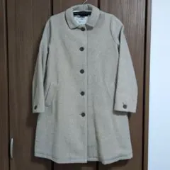 ピュアルセシン　 ベージュ ウール 混コート ボタン付き