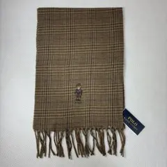 【未使用品】ポロラルフローレン ポロベア チェック マフラー ベージュ