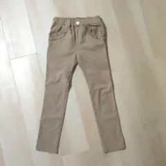 ベージュ　フリル付きポケット　長ズボン　130cm