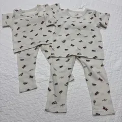 車両柄パジャマ 90cm 100cm 兄弟おそろい