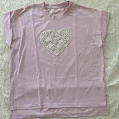アンドラブ ピンク ハート型レース Tシャツ Lサイズ