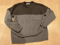 sevendays sunday バイカラー　ニット　m グレー
