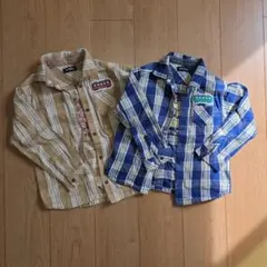 クレードスコープ　チェック柄長袖シャツ2枚セット　130 120