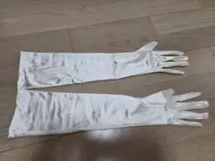 アイボリー サテン ロングウェディンググローブ