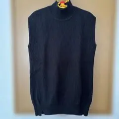 Otto ロングニットベスト ブラック サイズL