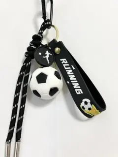 じゃらじゃら キーホルダー サッカー パラコード チャーム　17l