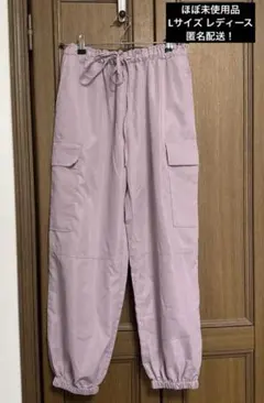 美品✨ カーゴパンツ ゴムウエスト Lサイズ しまむら 薄ピンク ワークパンツ
