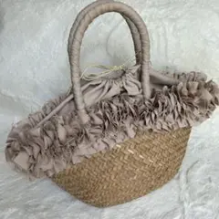 Cachellie フリル付き　ベージュかごバッグのサムネイル