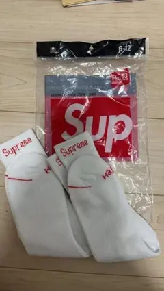 【新品未使用】Supreme Hanesクルーソックス2足