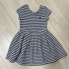 ポロ ラルフローレン ストライプ 半袖ワンピース 5Y