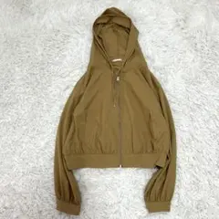 レトロガール　マウンテンパーカー　ベージュ　フード付き　ショート丈　ボリューム袖