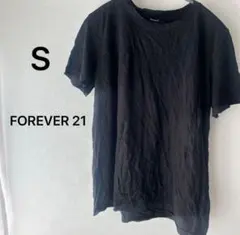【こなれ感】FOREVER 21 カットオフ 無地 Tシャツ S ブラック 黒