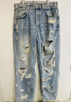 EVOL様専用ZARA ダメージ バギー デニム パンツ ワイド ジーンズ
