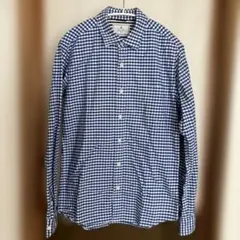 nano universe ギンガムチェックメンズ長袖シャツ