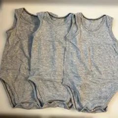 【90サイズ3枚セット】コットンメッシュボディスーツ