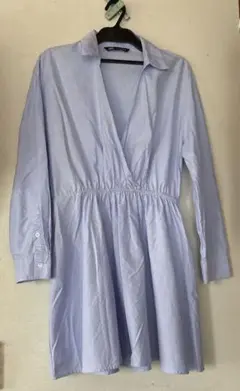 ZARA ライトブルー Vネック チュニック　期間限定値下げ