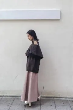 lagunamoon アシンメトリーパーツニットプルオーバー　ブラウン