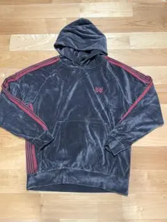 needles 23ss ベロア　トラックフーディ　ブラック　レッド　パーカー needles 23ss ベロア トラックフーディ ブラック レッド