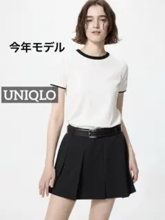 k0208 UNIQLO プリーツスコート ブラック　26年モデル