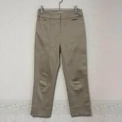 T832 ナチュラルビューティーベーシック　コットンパンツ　クロップド　ベージュ