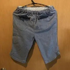 f dash デニム風ハーフパンツ ストライプウエスト