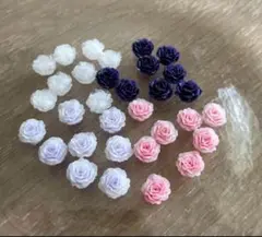 【値下げ】③バラ　32個　デコパーツ　ハンドメイドパーツ
