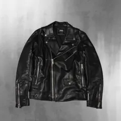 zara double leather jacket riders y2k