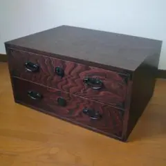 和風 整理タンス 木製 引出し2段タイプ 茶系(I05)