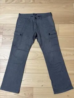 正規 美品 バーバリーブラックレーベル ストレッチ コットンパンツ グレー