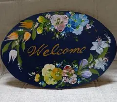 トールペイント　花のウェルカムボード　ハンドメイドのサムネイル