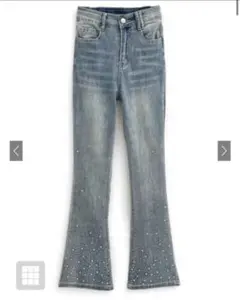 グレイル　ビジューデニムフレアパンツ