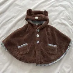 petit main クマ耳付きポンチョ