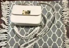 【訳アリ特価品】　ハンドバッグ　ショルダーバッグ　PUレザー　ホワイト　白　ミニ