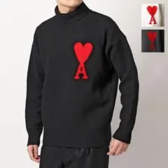 amiparis タートルネックニット　黒　ハート