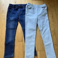秋物　冬物　キッズ　120センチ　スキニーパンツ　ズボン　2枚　セット　ジーンズ