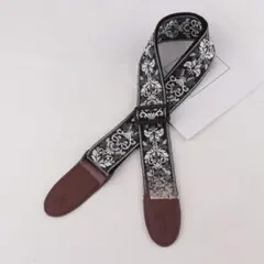 ストラップ　ギター　ベース　黒　刺繍　新品　未使用　再入荷