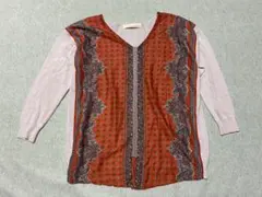 M178☆GALLARDA GALANTEペイズリー柄後ろサマーニットF