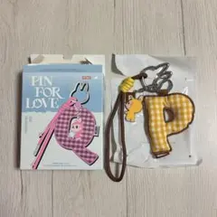 【正規品】PIN FOR LOVE キーリング ペンダント イニシャル P